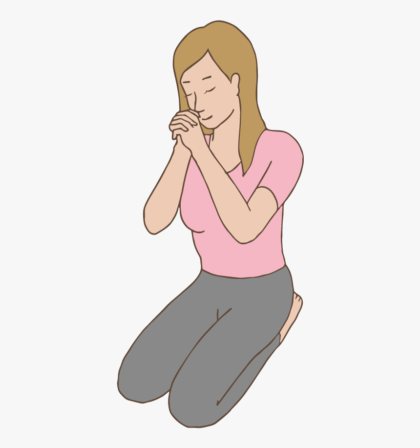 Eine Betende Frau Free Illust Net - Cartoon, HD Png Download