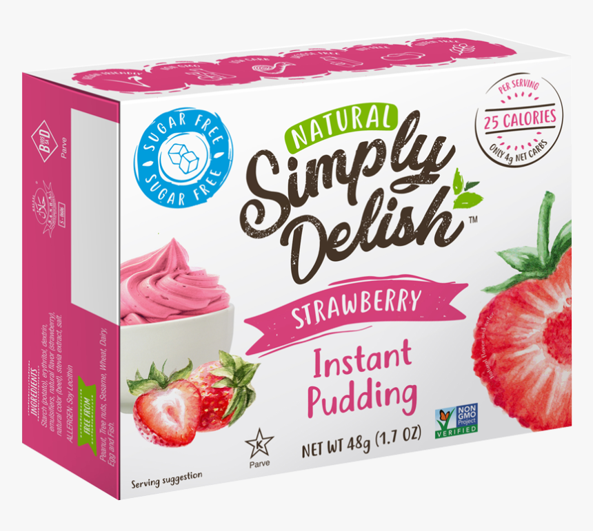 Strawberry Pudding - Simply Delish Jello Strawberry, HD Png Download