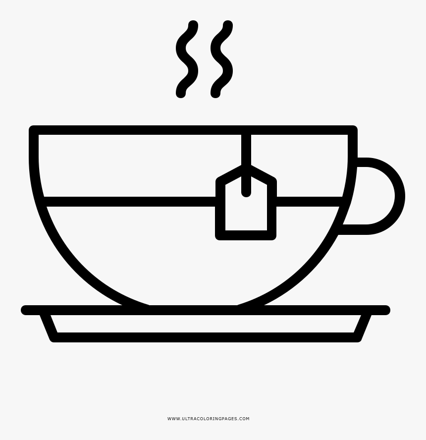 Taza De Té Página Para Colorear - Cup Of Tea Coloring, HD Png Download