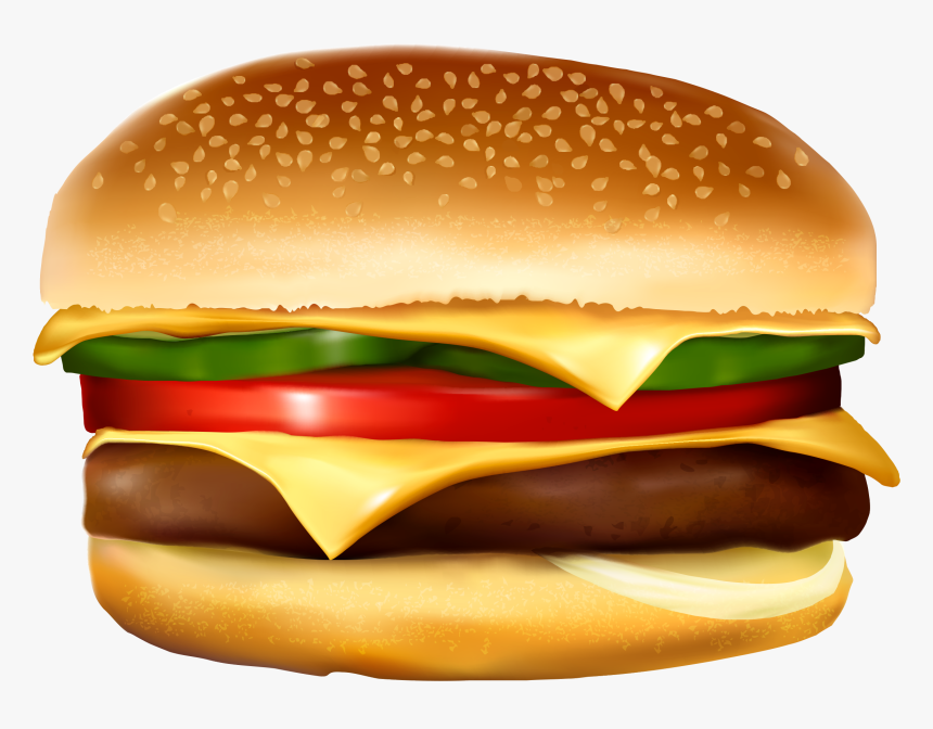 Free Hamburger Clipart With Transparent Background - Transparent Background Burger Clipart, HD Png Download