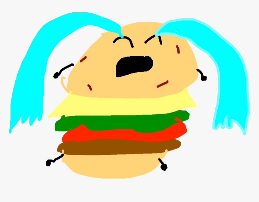 Hamburger Clipart Sad - Cartoon, HD Png Download