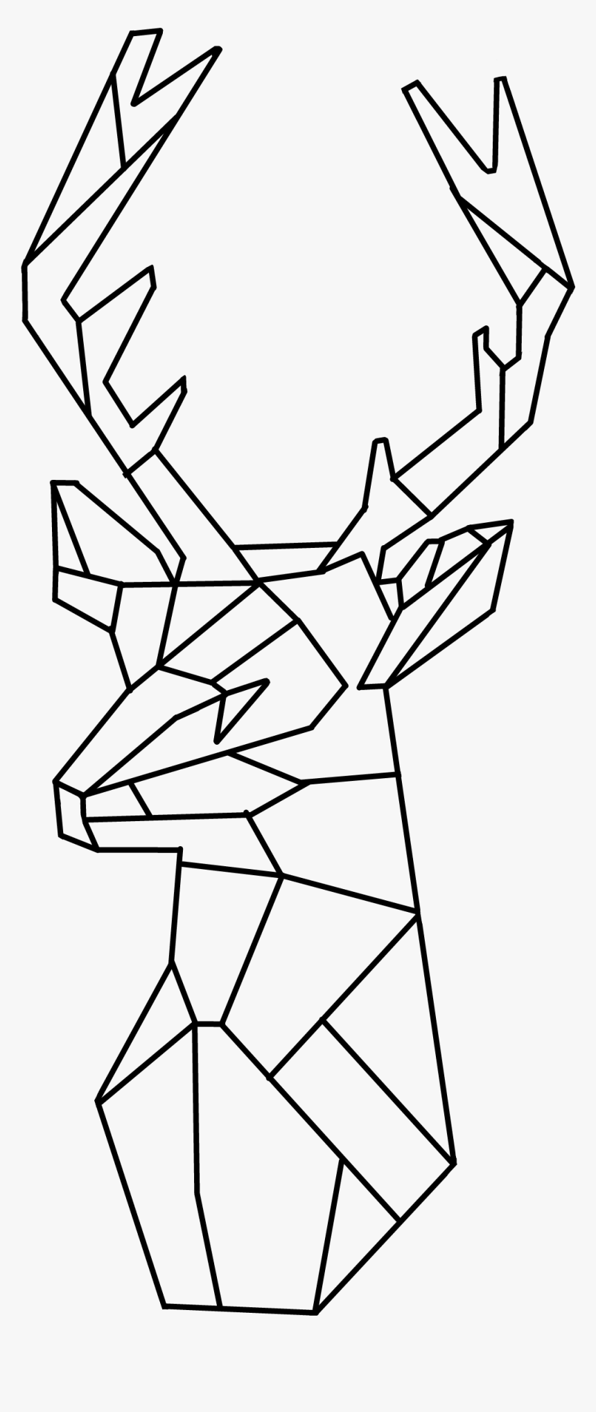 #geometric #deer #stag #reindeer #cute #christmas #winter - Geometric Reindeer Png, Transparent Png