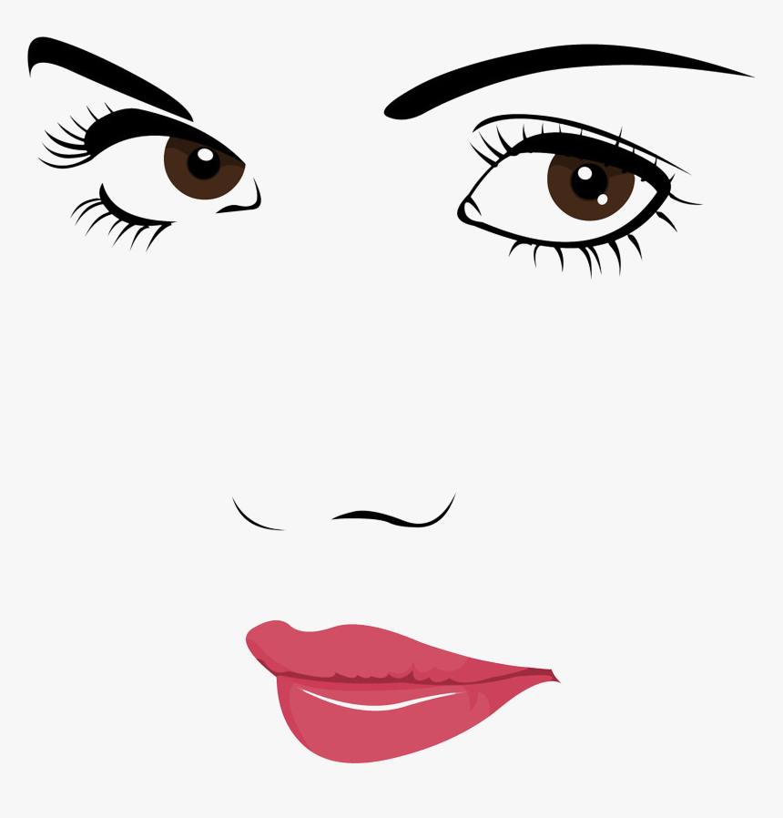 Drawing Eyelashes Lip - Woman Face Clipart Transparent Background, HD Png Download