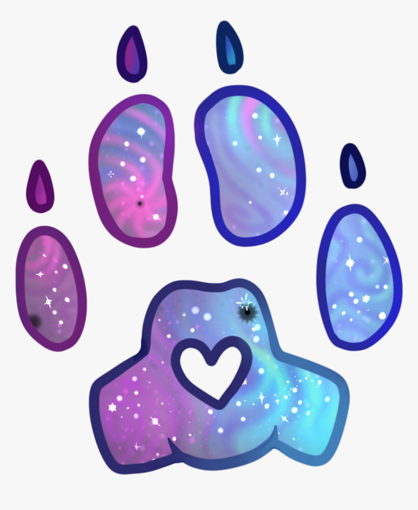 Galaxy Cat Paw Print, HD Png Download