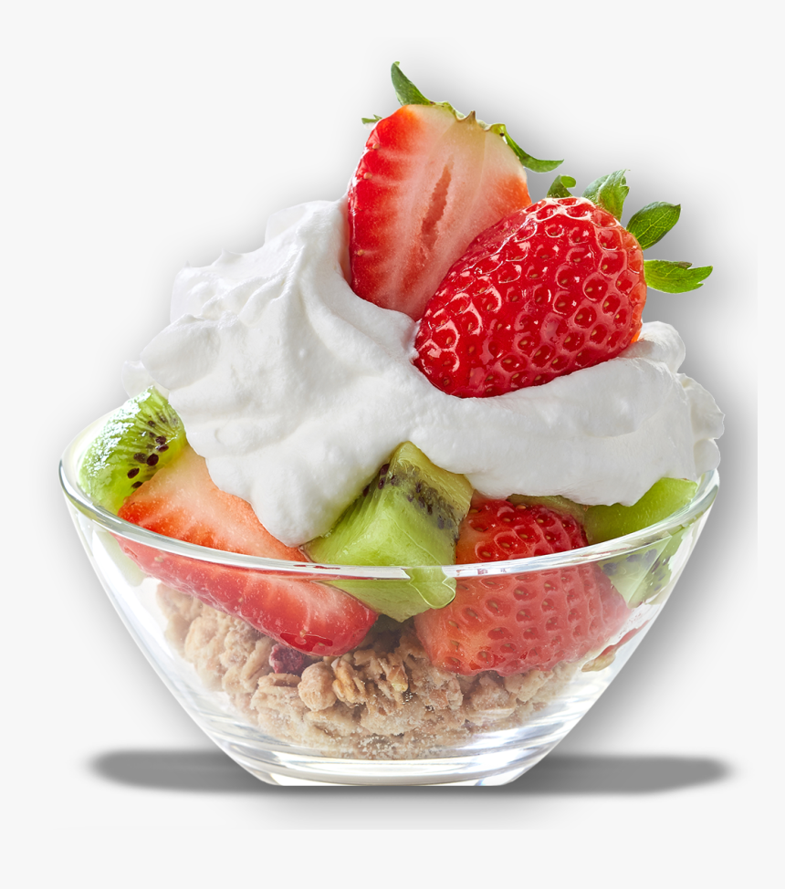 Glas Fruit Whip Strawberry Kiwi - Strawberries And Kiwis With Cream, HD Png Download