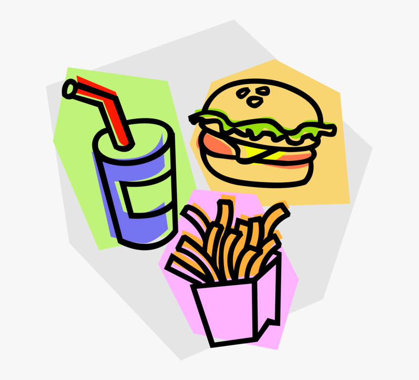Hamburger Clipart Soda - Hamburger Batata E Bebida Png, Transparent Png