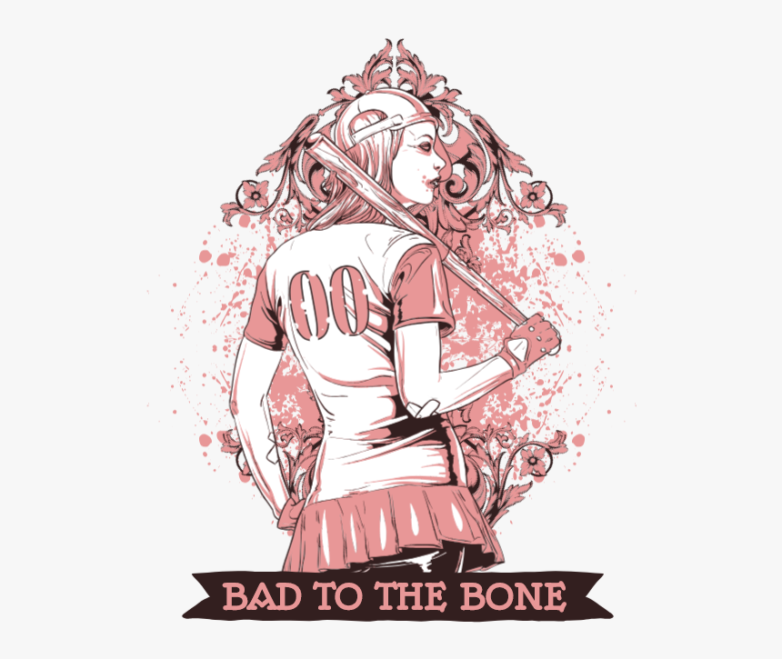 Baseball Girl Vector, HD Png Download