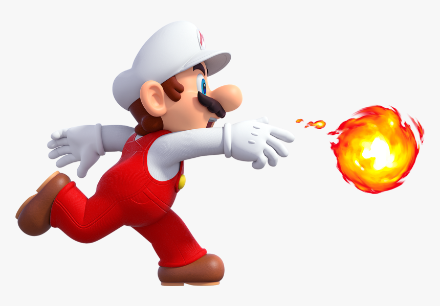 Mario With Fire Flower, HD Png Download