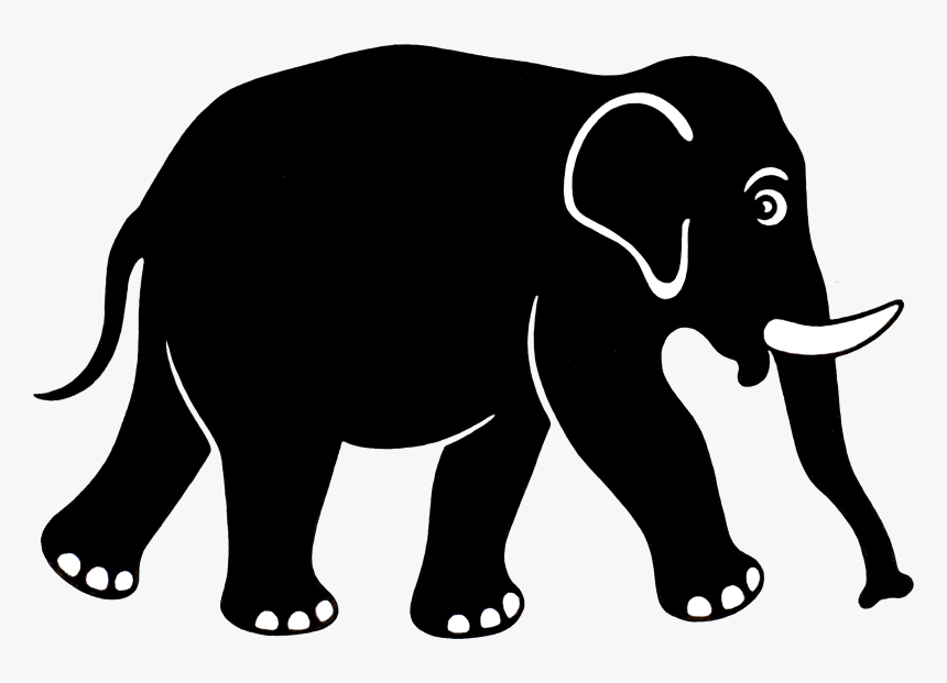 African Elephant Borneo Elephant White Elephant Clip - Black Transparent Elephant Png, Png Download