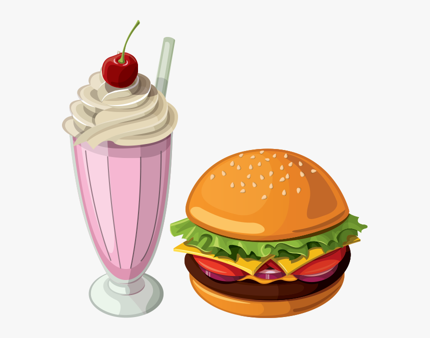Hamburgers Free On Dumielauxepices - 50s Milkshake Clipart, HD Png Download