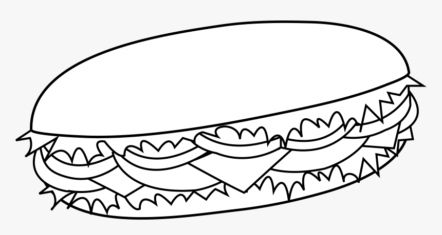 Clip Art Burger Clipart Black And White - Sandwich Black And White, HD Png Download