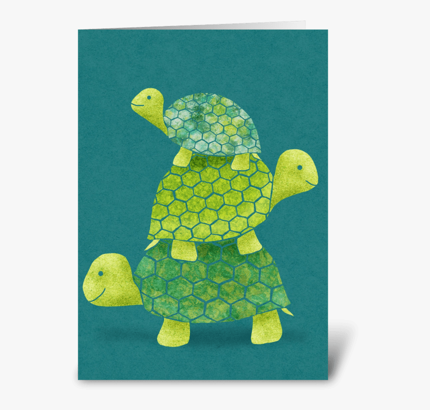 Turtle Stack Greeting Card - Poster Schildkröte, HD Png Download