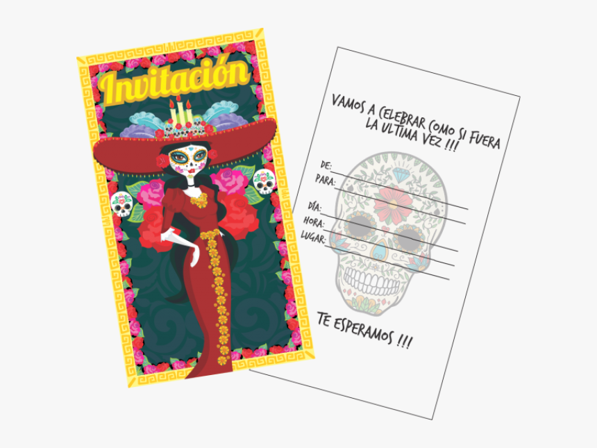 Transparent Tarjetas Png - Cumpleaños Invitacion De Catrinas, Png Download