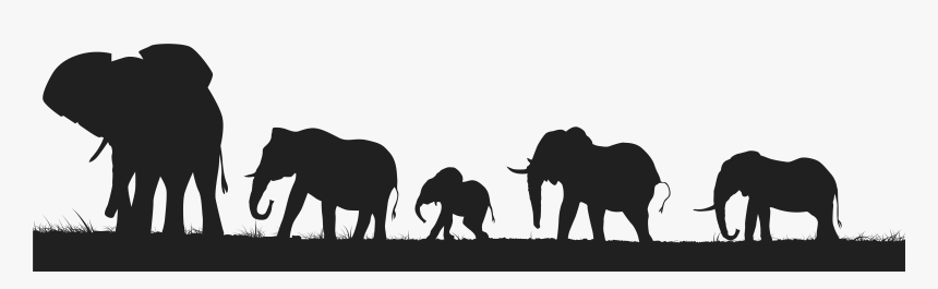 Elephants Silhouette Png Clip Art Image - Elephants Silhouette Clipart, Transparent Png