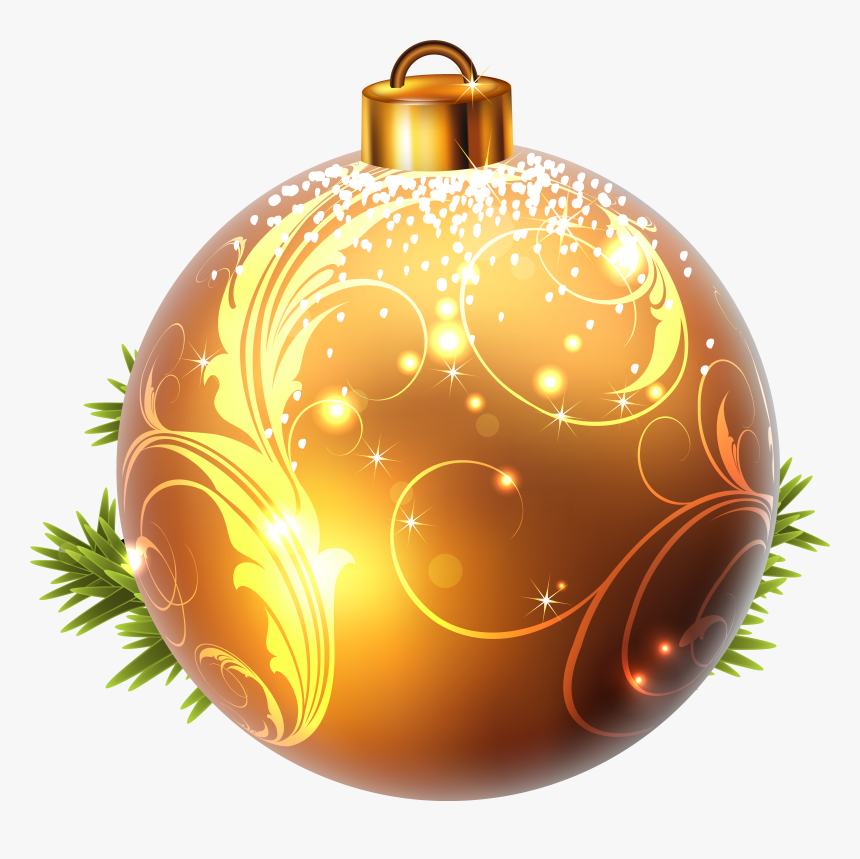 Yellow Christmas Ball Png Clipart Image - Christmas Tree Ball Png, Transparent Png