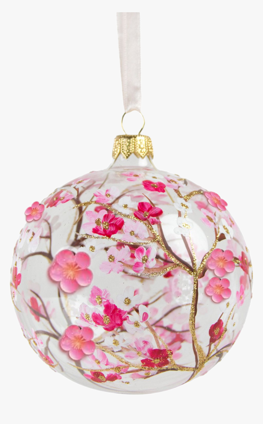 #christmas #balls #ball #ornament #pink #cherryblossom - Cherry Blossom Christmas Decoration, HD Png Download