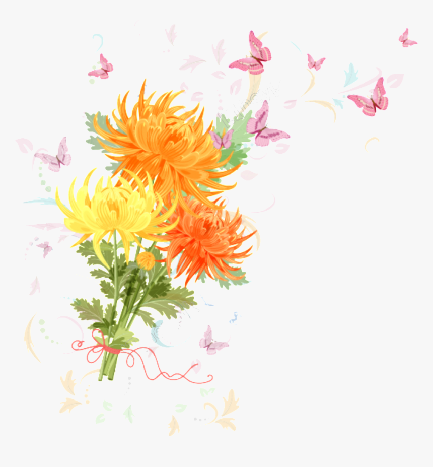 รูป วาด ดอก เบญจมาศ, HD Png Download