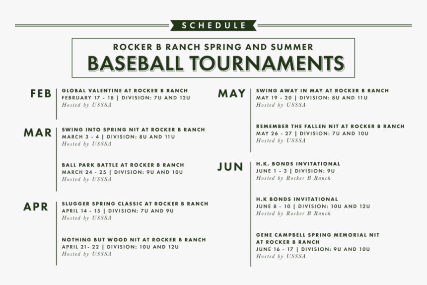 Web Baseball Tournament Schedule, HD Png Download