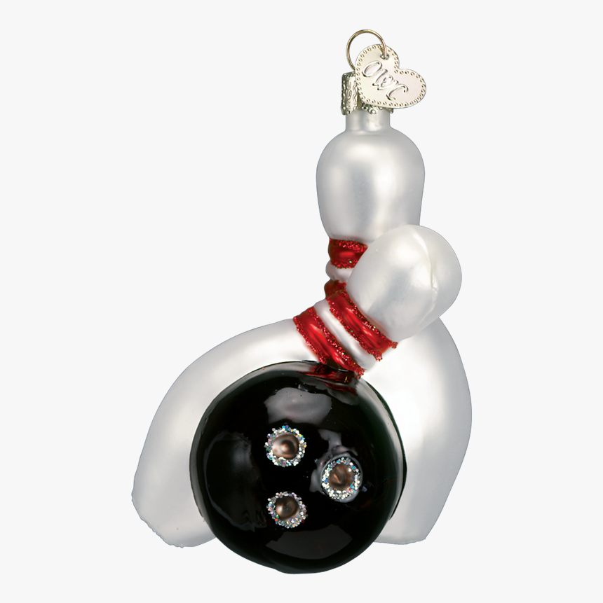 Glass Bowling Pins And Bowling Ball Ornament - Bottle, HD Png Download