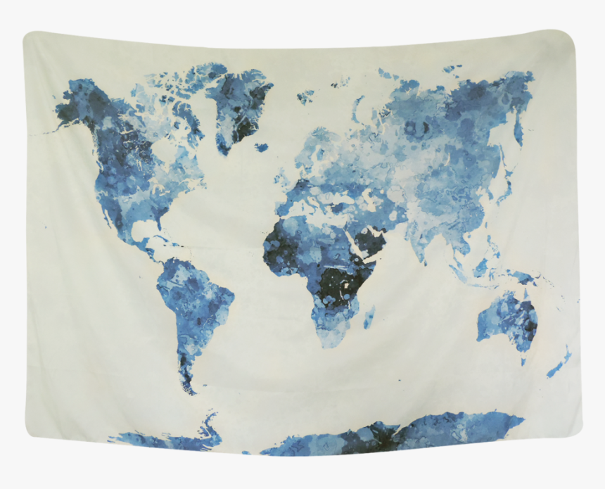World Map In Watercolor Red, HD Png Download