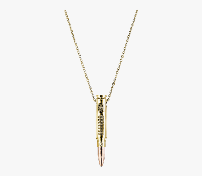 Distressed Gold Bullet Necklace - Pendant, HD Png Download