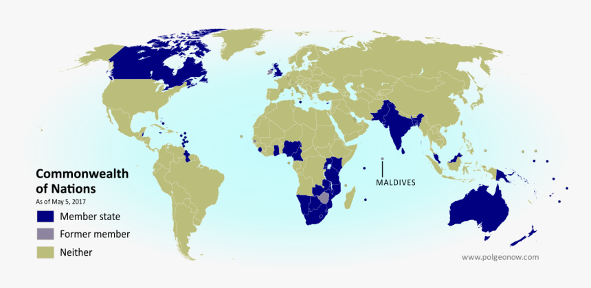 Clip Art The Withdrawal From Commonwealth - Map Of Canada To Malaysia, HD Png Download