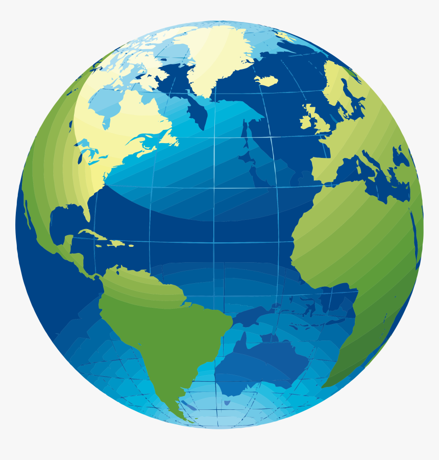 World Map Vivid Clip Arts - Globe Usa And Europe, HD Png Download
