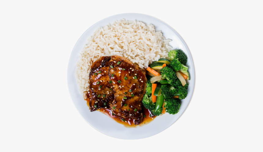 Korean-style Bbq Chicken - Plate Of Food Rice Png, Transparent Png