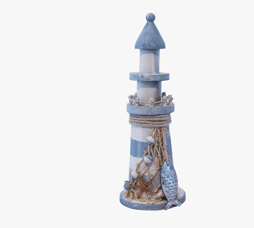 Farol, Decoração, Azul, Branco, Isolado, Rede, Shell - Lighthouse, HD Png Download