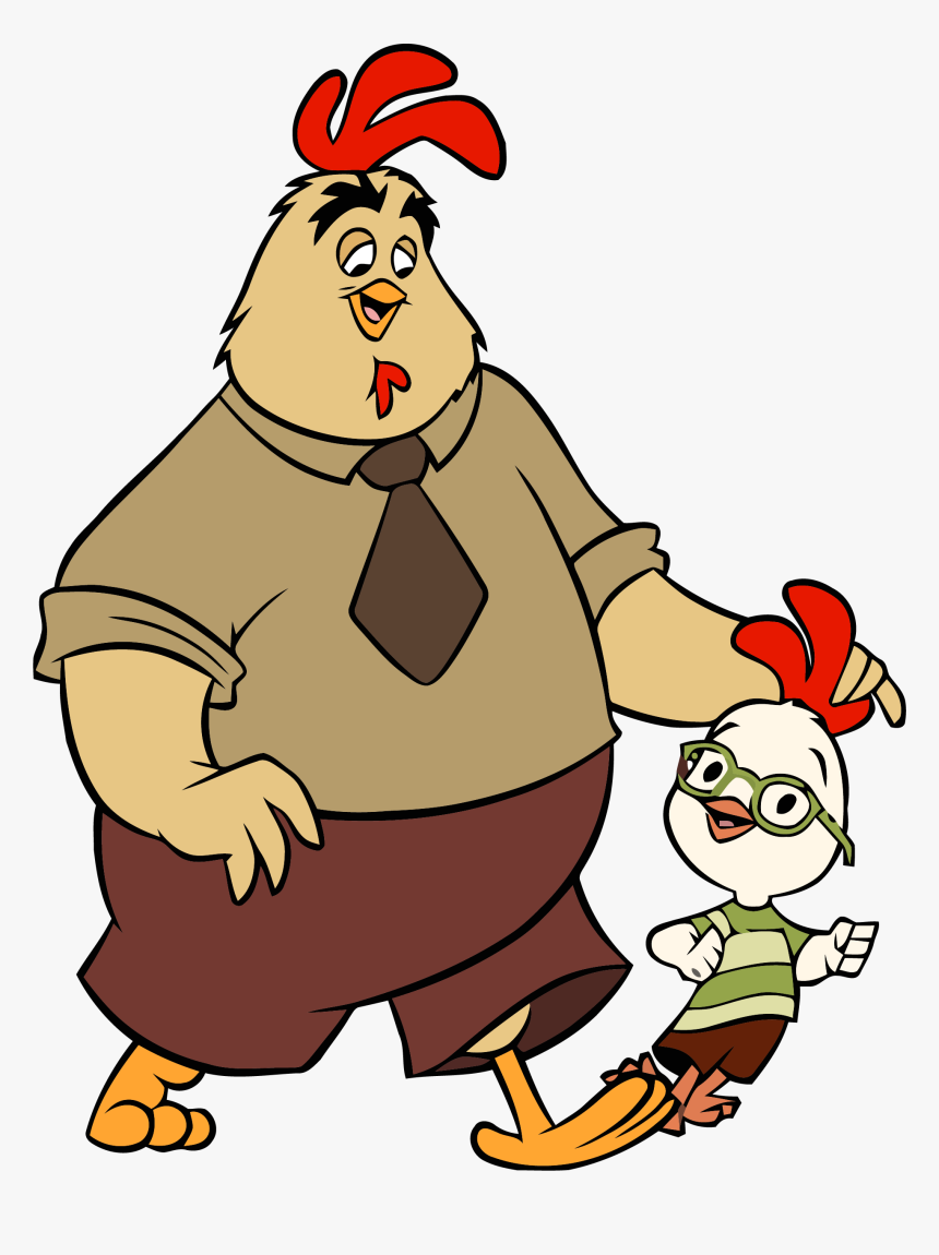 Chicken Little And Father Clipart Png - Father And Chicken Cartoon, Transparent Png