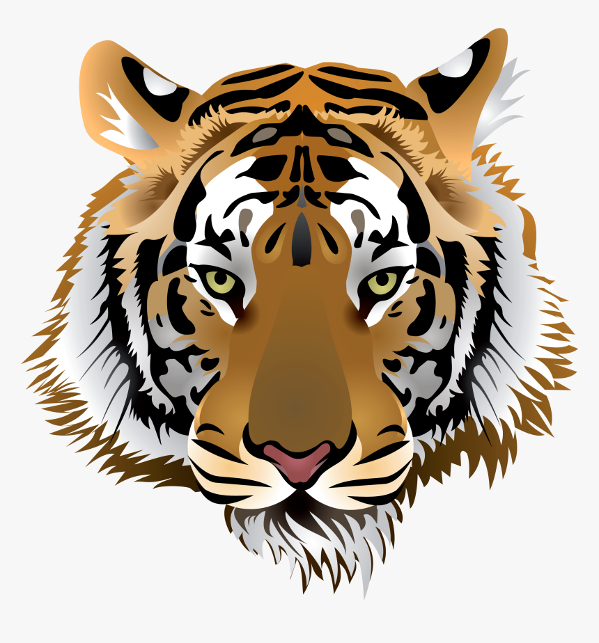 Tiger Head Png Clip Art - Tiger Head Vector, Transparent Png
