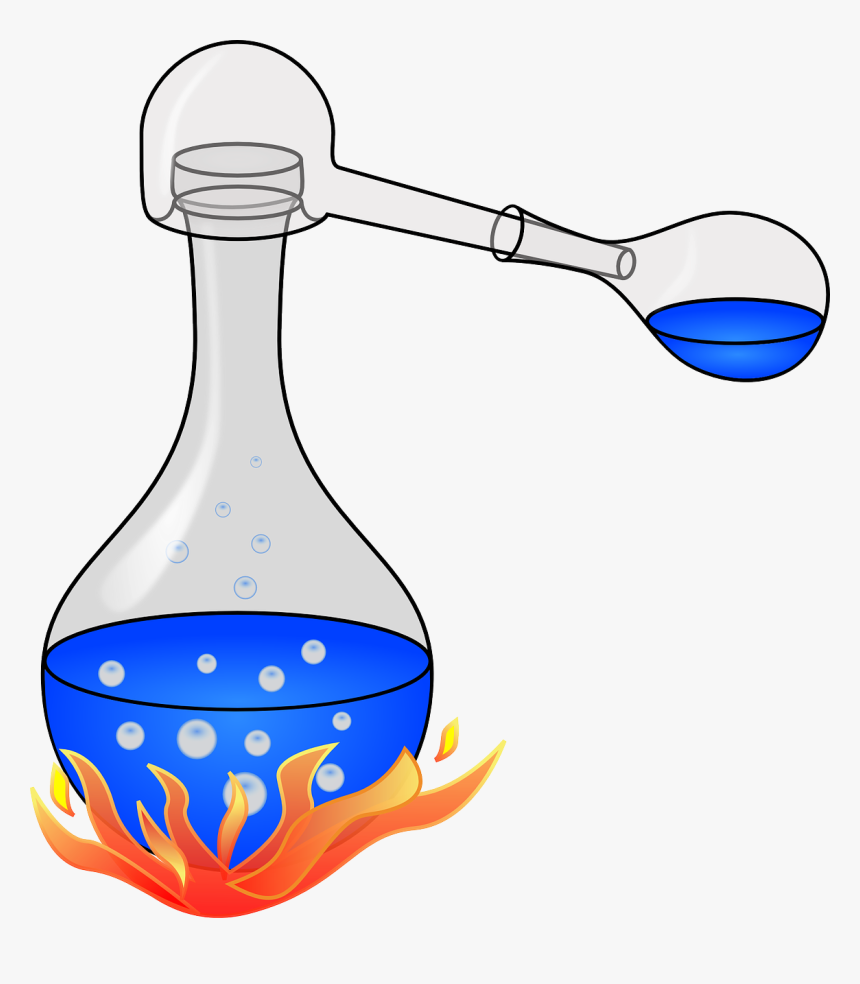 Vidrio, Fuego, Matraz, Burbujas, El Agua, De Gas - Distillation Clipart, HD Png Download