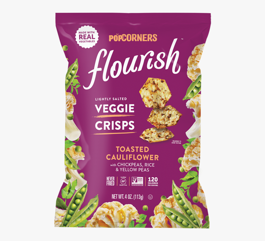 Flourish Toasted Cauliflower - Popcorners Flourish Veggie Crisps, HD Png Download