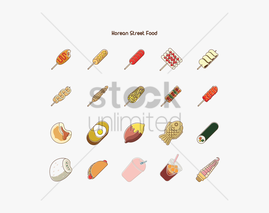 Drinking Clipart Korean - Korean Street Food Vector, HD Png Download