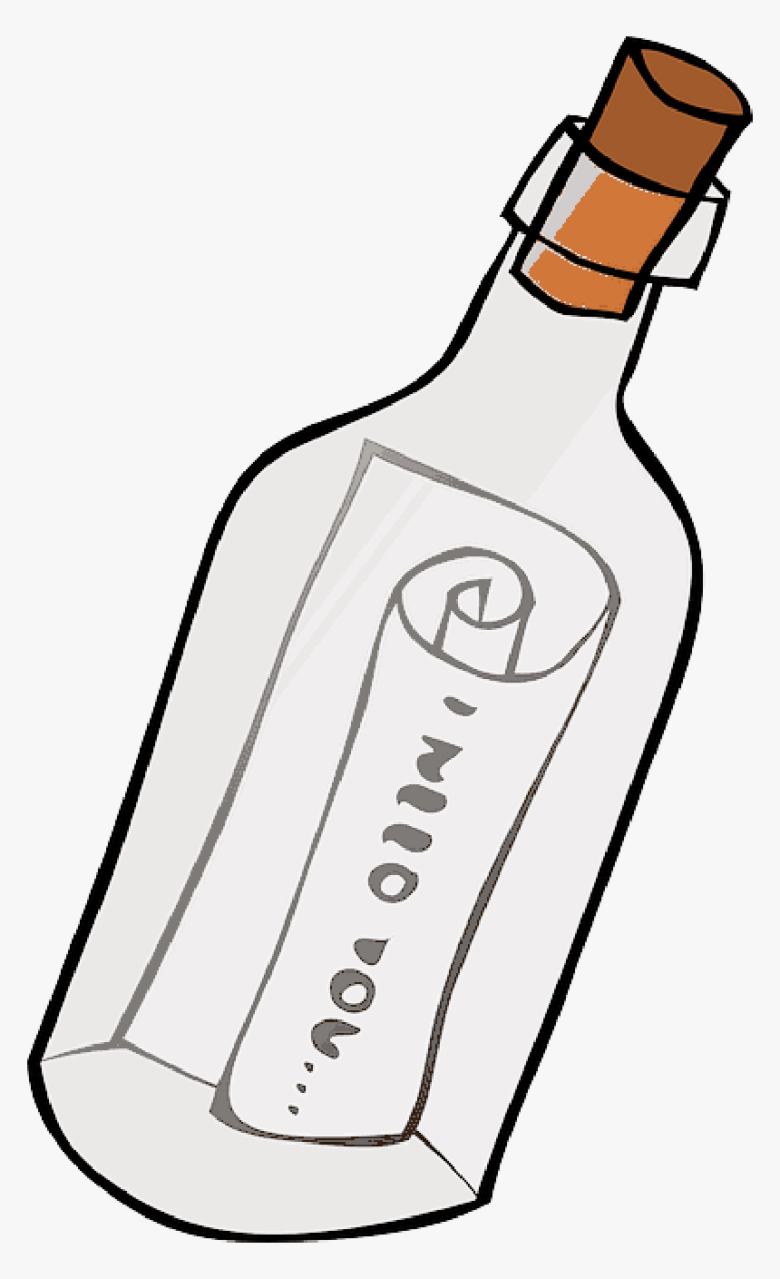 Transparent Boob Clipart - Note In A Bottle, HD Png Download