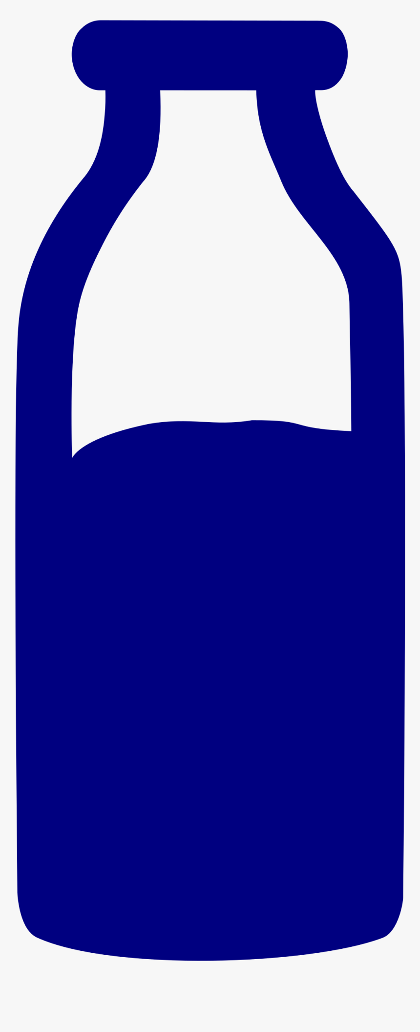 Glass Milk Bottle Clipart - Botella De Leche Silueta, HD Png Download