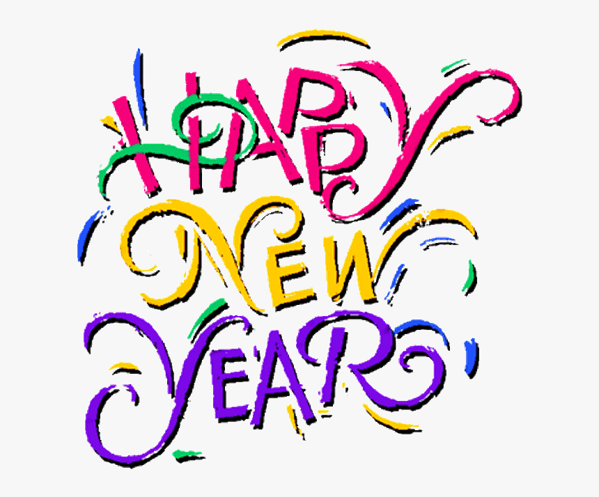 Transparent New Year Backgrounds - Happy New Year Word Art, HD Png Download
