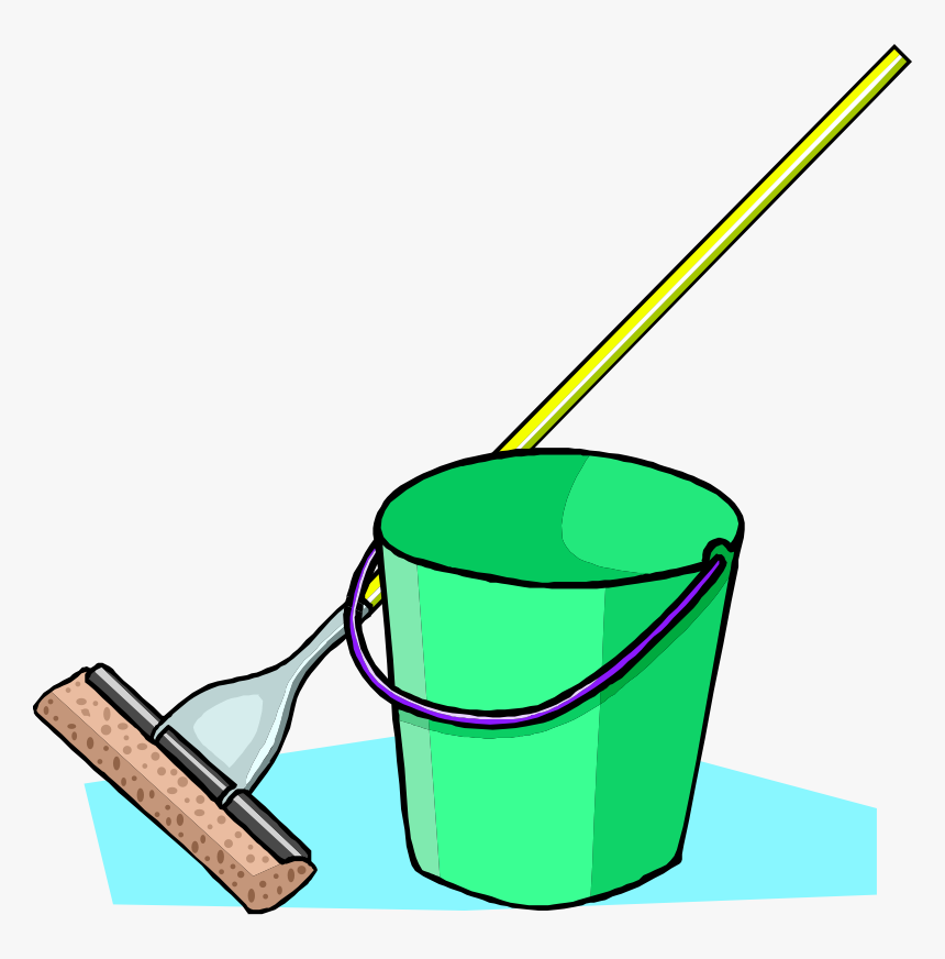 Mop And Bucket Svg Clip Arts - Cartoon Mop And Bucket, HD Png Download