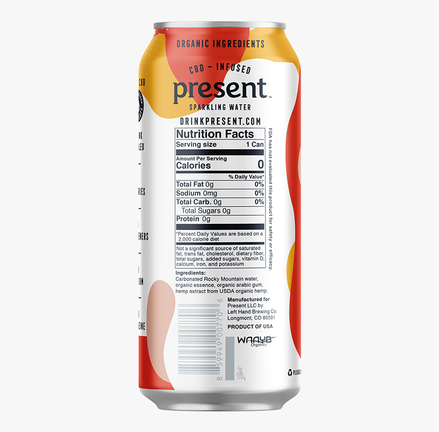 Present Blood Orange Cbd Infused Sparkling Water - Sports Drink, HD Png Download