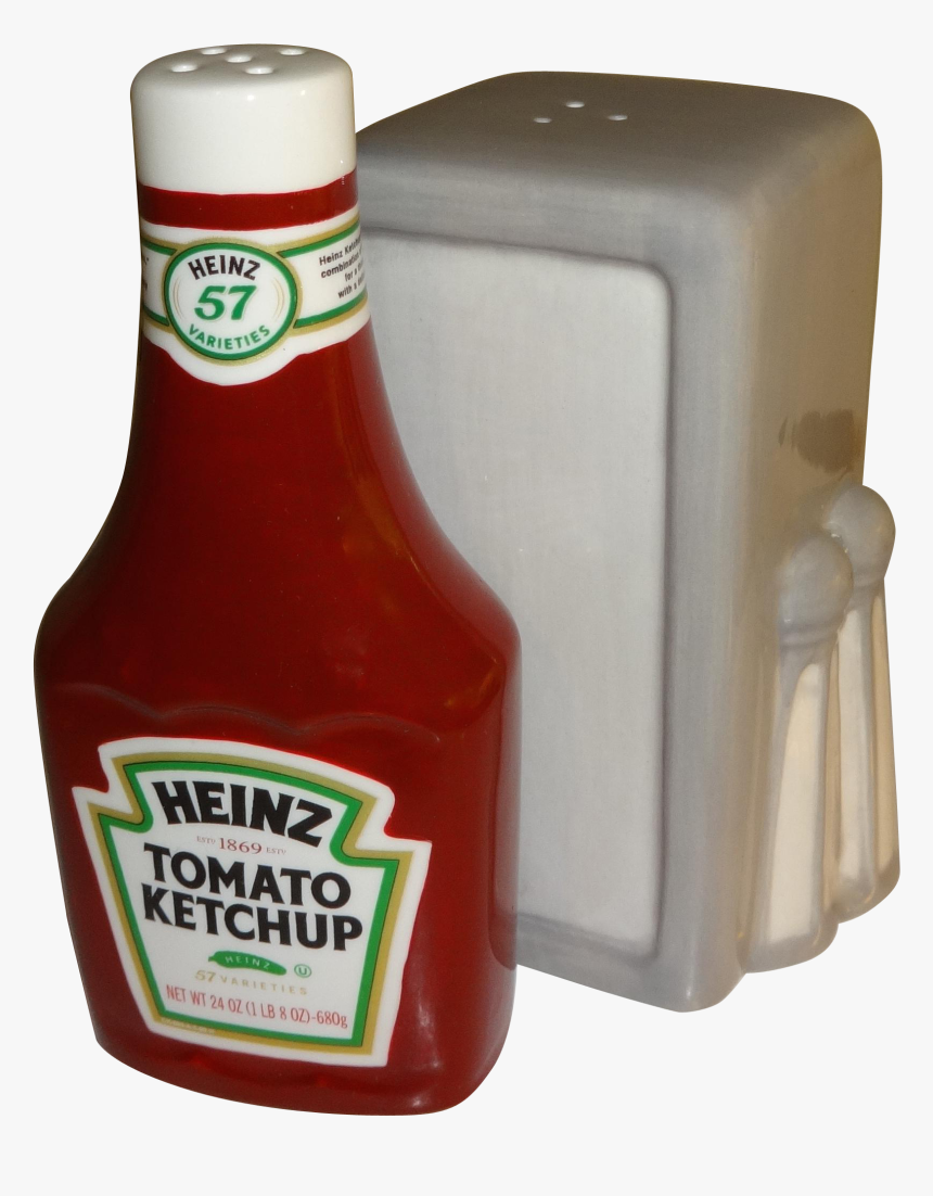 Advertising Heinz Ketchup & Napkin Holder Salt And - Heinz Ketchup Glass Bottle 375ml, HD Png Download