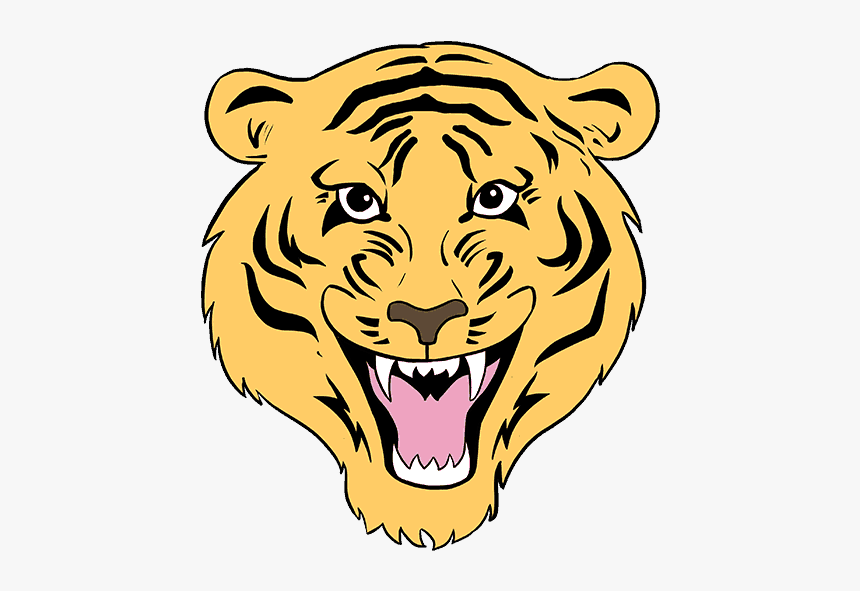 How To Draw Tiger Face - Draw A Tiger, HD Png Download