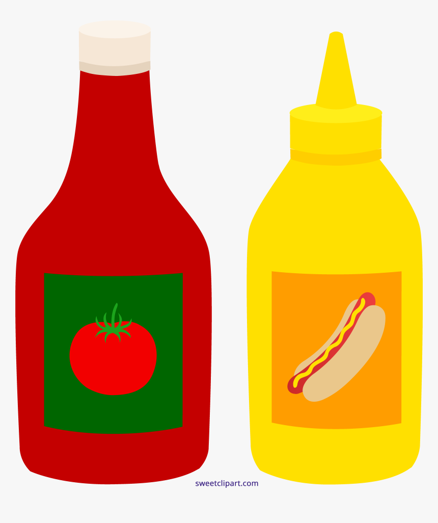 Mustard Bottles Sweet Clip Mustard Ketchup Nfl Game, HD Png Download