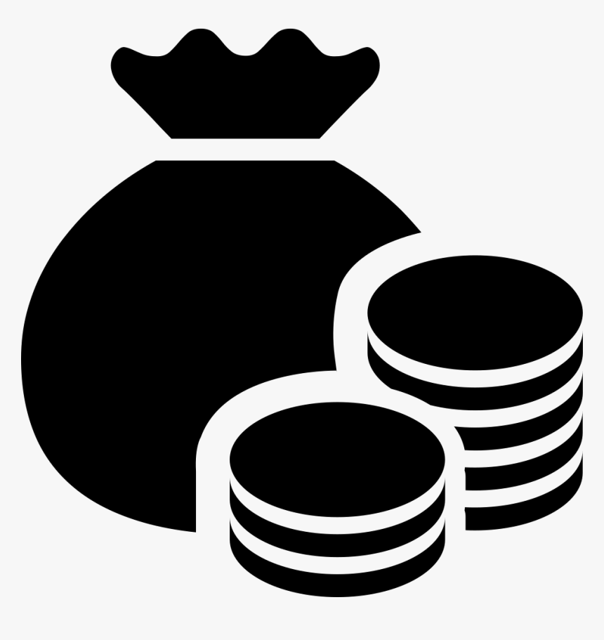 Font Goldbag - Coin Png Black And White, Transparent Png