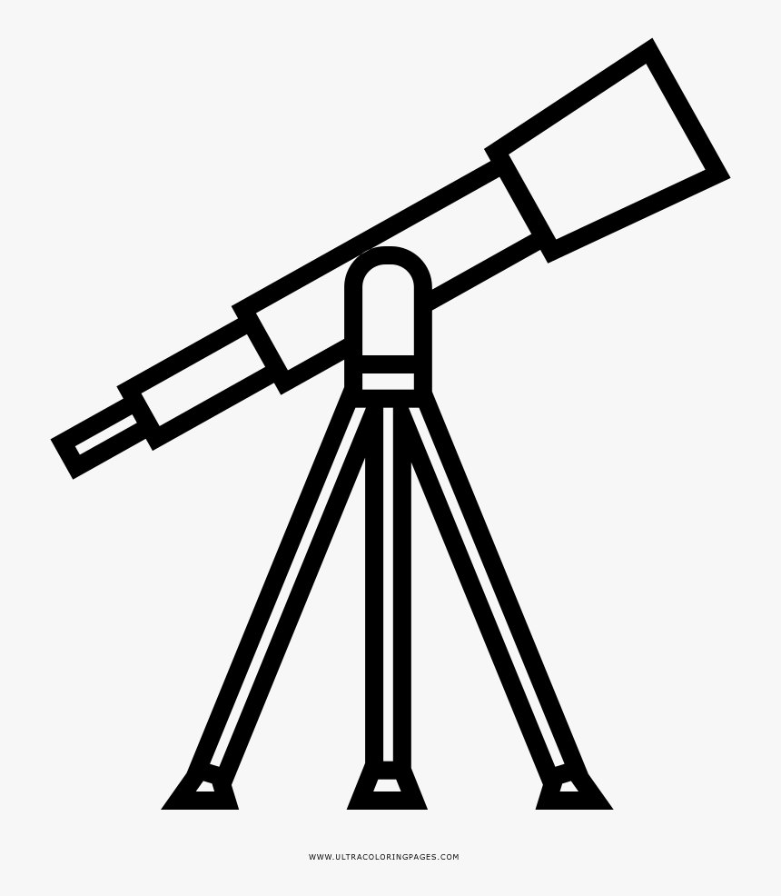 Transparent Astronomer Clipart - Dibujo Telescopio Para Colorear, HD Png Download