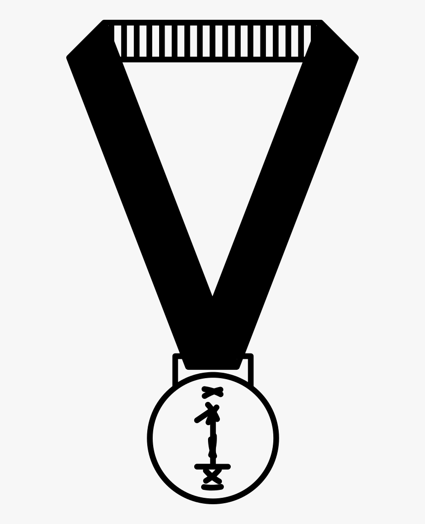 Medal Hanging Of A Ribbon - Medal Clipart Black And White, HD Png Download