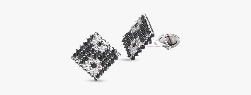 Roberto Coin Cufflinks With Pave Diamonds And Sapphires - Roberto Coin Cufflinks, HD Png Download