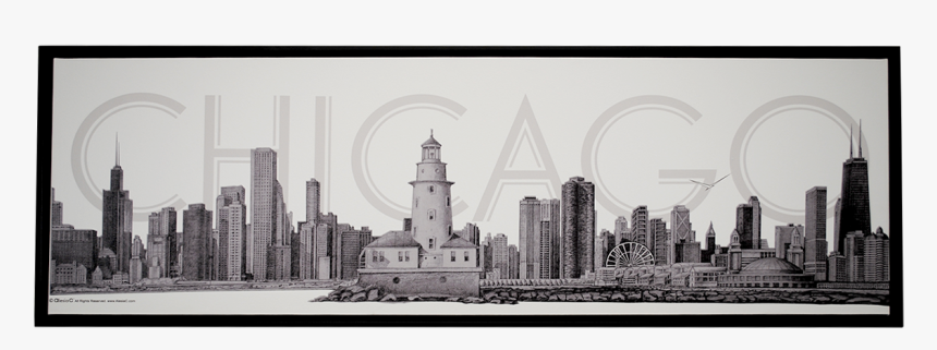 Chicago Collection Canvas Fine Art Pencil Illustration - Art, HD Png Download