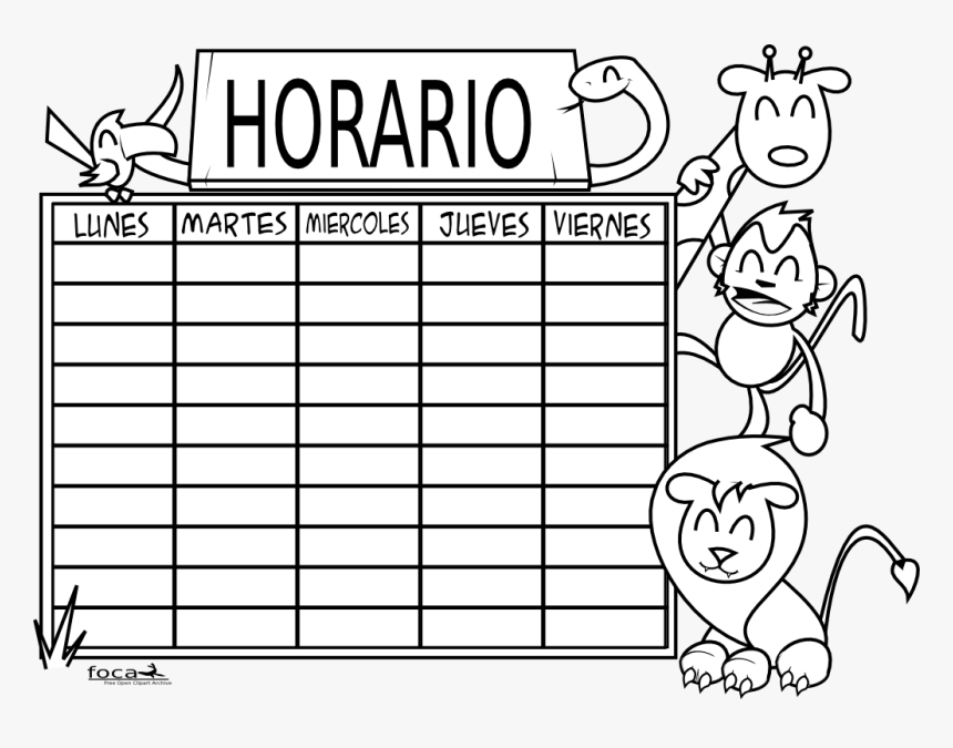 Horario Para Preescolar Para Colorear, HD Png Download