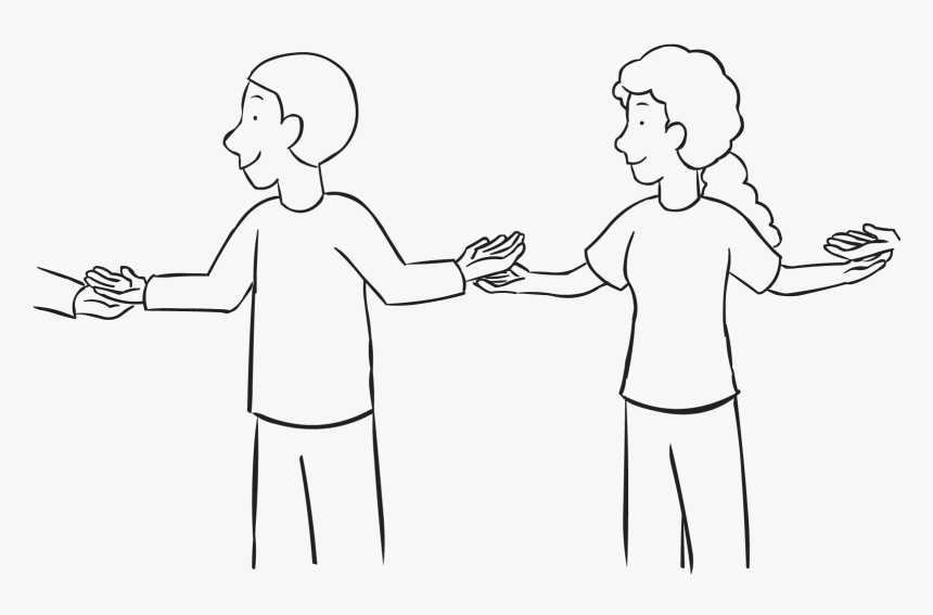 Two People In A Circle With Hands On Top Of Their Partners - Down By The Banks Game, HD Png Download