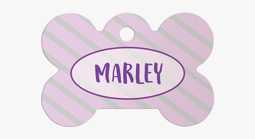 Purple Marley Bone Pet Id Tag 
title Purple Marley - Label, HD Png Download